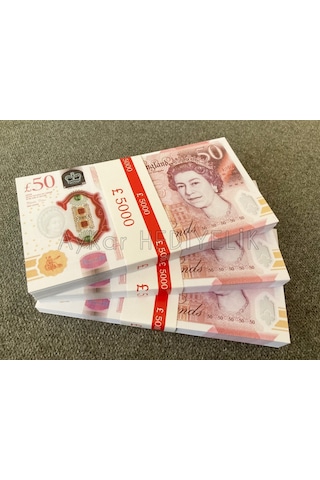 300 ADET 50 STERLİN BANKNOT POUND PARA GEÇERSİZ DÜĞÜN İÇİN PARALA