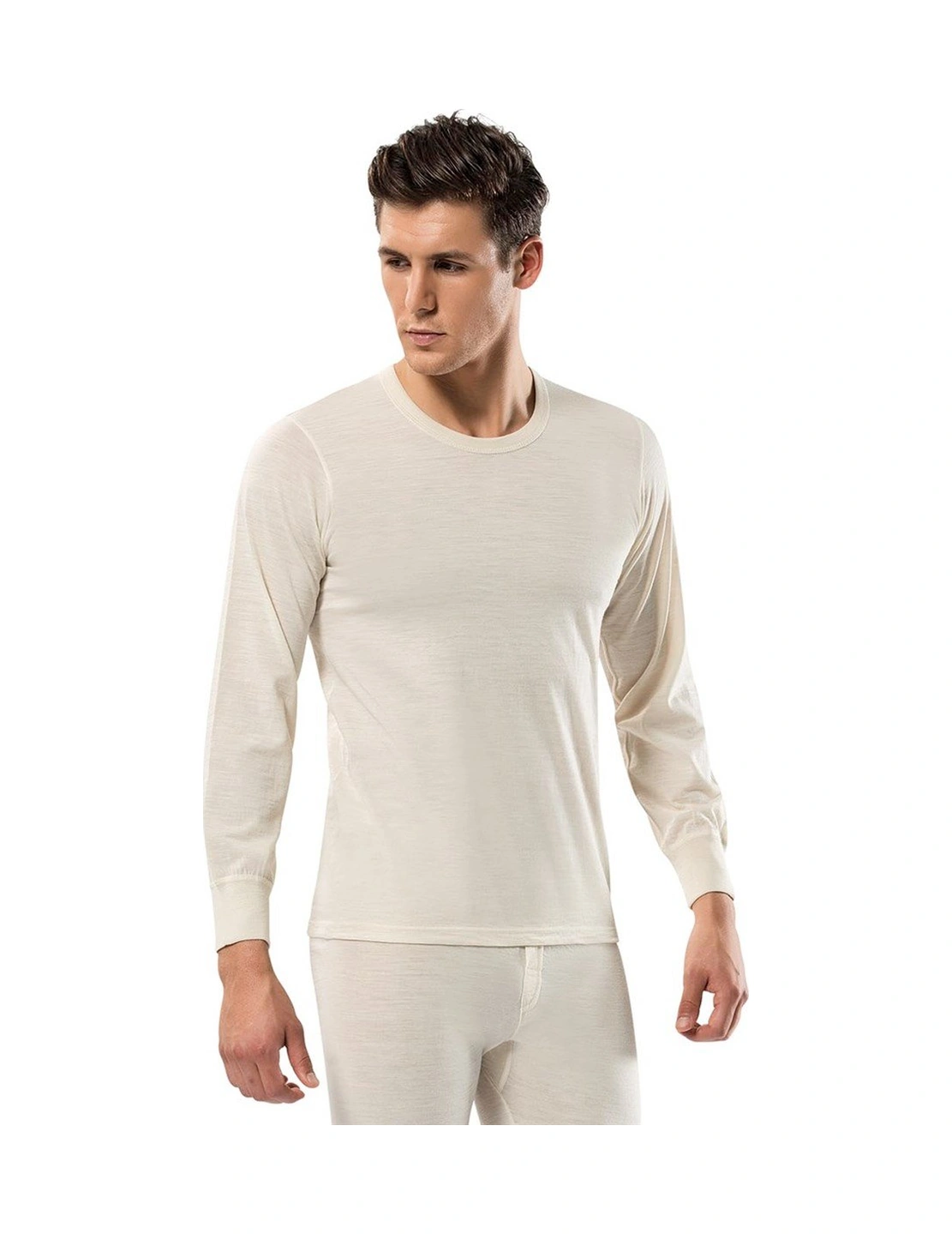 Erdem İç Giyim Ham Yün Uzun Kol Termal İçlik Fanila Ekru