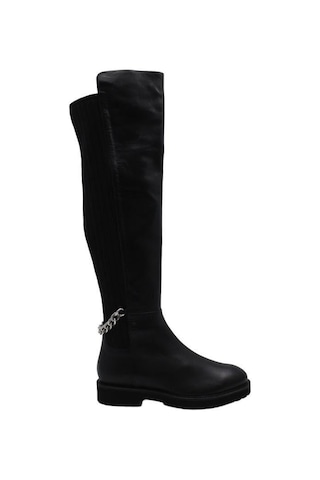 Poletto Hakiki Deri Sıyah Çizme Düz 629 07-856 Siyah