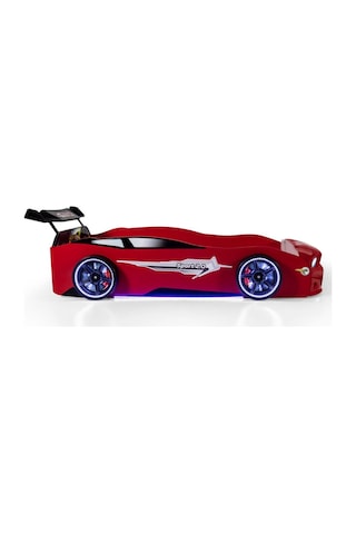 Bazalı Kırmızı Arabalı Yatak Mst Full Ledli Kumandalı Ve Müzikli 90x190 Cm