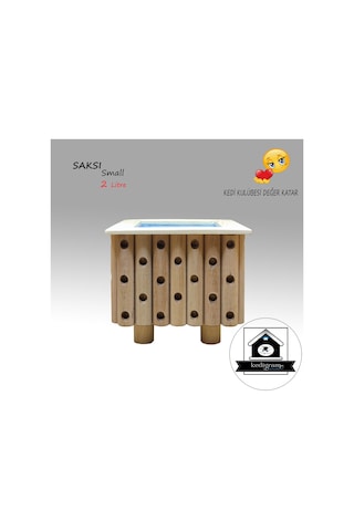 Yalıtımlı Poselgeri Ahşap Saksı - Dekoratif Özel İşçilik Small