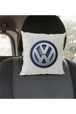 Bk Gift Volkswagen Tasarımlı Kare Araç Koltuk Yastığı-1