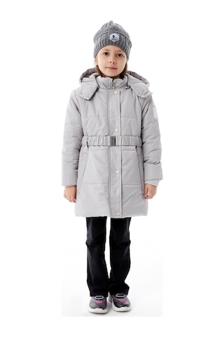 Benitto Kids Kız Çocuk Kapüşonlu Kışlık Şişme Mont 51352 Gri
