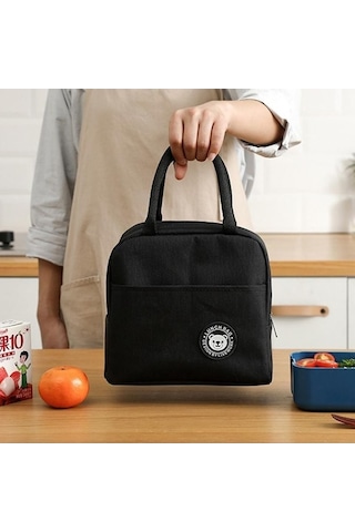 Dancemonkey Siyah Soğutucu Çanta, Seyahat Öğle Yemeği Kutusu Siyah