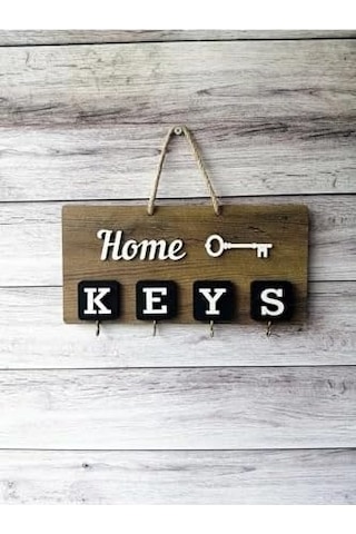 Home Keys El Yapımı Ahşap Anahtar Askısı, Elbise Askısı, Askılık Pano Anahtarlık 4 Renk
