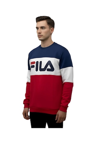 Mavi Fila Erkek Bisiklet Yaka Sweatshirt Straight 681255 Mavi