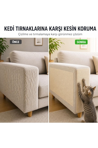 Tr 5 Adet Keçe Kedi Koltuk Tırmalama Koruyucu 40x50 Yapışkanlı Mobilya Tırmalama Önleyici Koruma Halısı Beyaz T