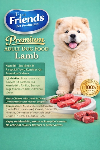 Premium Kuzu Etli Yavru Köpek Konservesi 400 Gr Chunk Special