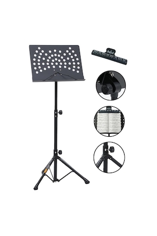 Lastvoice Nt-109 Pro Şef Tipi Büyük Boy Yüksek Kaliteli Nota Sehpası Standı Seti