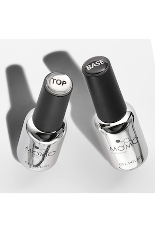 Momo Professional Kalıcı Oje Protez Tırnak Base Coat Top Coat 2'li Set
