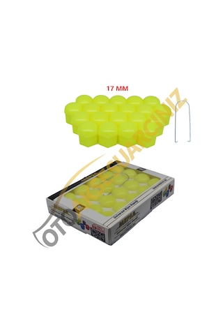 A Kalite Mefsa Bijon Kapağı Düz 17 Mm Fosfor Sarı 20 Li Set