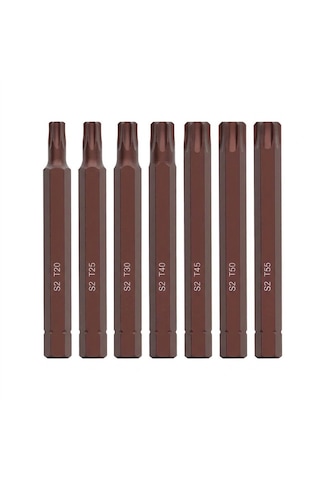 Rico Uzun 7 Parça T20 T25 T30 T40 T45 T50 T55 Torx Bits Uç Kaplamalı Torks Tork Uç