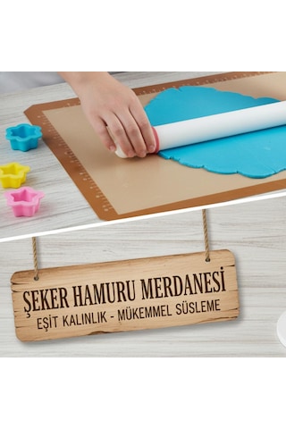 Polikarbon Merdane 33 Cm Şeker Hamuru, Kurabiye Ve Hamur Açma İçin Profesyonel Merdane