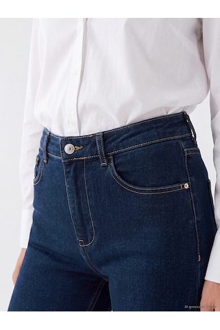 LC Waikiki Lcwaıkıkı Classic İndigo Flare Kadın Jean Pantolon Dark Rodeo