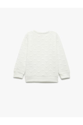 Koton Kalpli Uzun Kollu Bisiklet Yaka Sweatshirt Ekru 6wmg10002ak Ekru