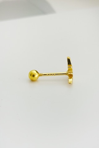 Ithal Yarasa Gümüş Piercing Küpe-7007 Gümüş