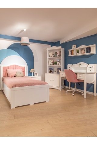 Meltem Kids Classy Krem Genç Odası Tek Kişilik Amortisörlü Karyola 100x200 Cm