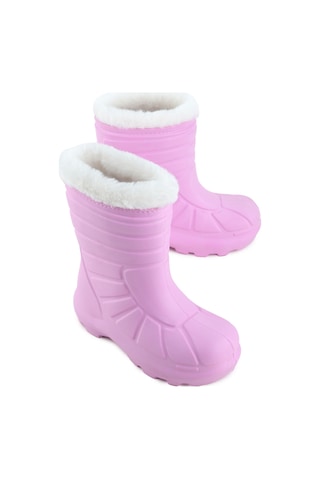 Gezer Kız Çocuk Kışlık Boğazdan Peluşlu İçi Sıcak Astarlı Su Geçirmez Yağmur Kar Bot Çizme Pembe