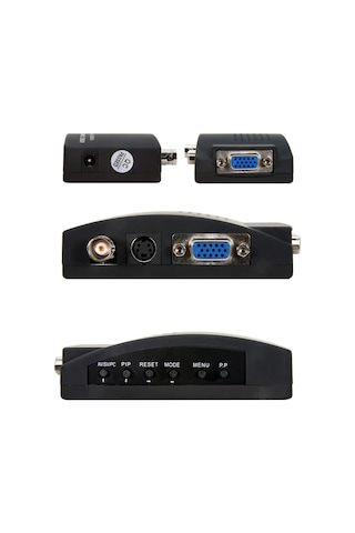BNC - VGA Video Dönüştürücü Bileşik S-Video Girişi - PC VGA Çıkış