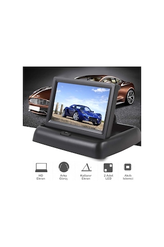 Gpr Geri Görüş Monitörü 4.3" Katlanabilir Ekran Kamera