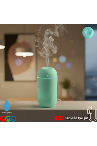 420ml Rgb Işıklı Mini Sessiz Usb Hava Nemlendirici & Aroma Difüzör