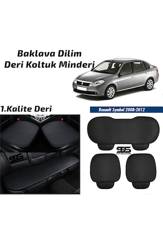 Renault Symbol Thalia 2008-2012siyah Deri Oto Koltuk Minderleri