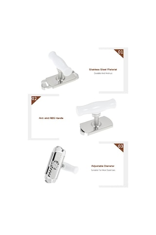 Pazly Paslanmaz Çelik Kavanoz Açacağı - 2,5-10 Cm Ayarlanabilir, Kolay Açma, Gümüş 99 Karakter Gümüş