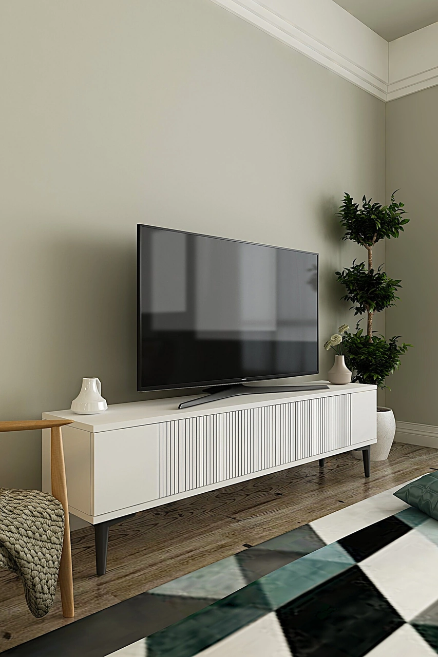 Tsa1203b - Corsatv120 Tv Stand, Tv Sehpası Beyaz 120cm Beyaz