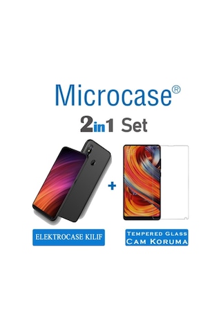 Microcase Mi Mix 2S Elektrocase Serisi Silikon Tpu Kilif + Cam 274540262 - Seçenek / Cam Koruma-Cam Istemiyorum