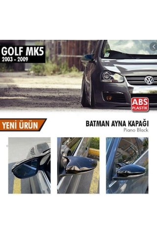 Otoçizgi Vw Golf 5 2003-2009 Batman Yarasa Ayna Kapağı Piano Black Abs Pla Otoçizgi
