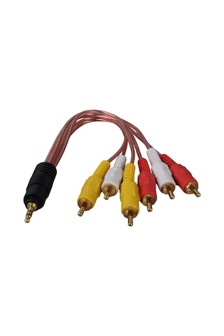 3.5mm Aux To 6 X Erkek Rca - 5 + 1 Ses Sistemi Kablosu - 3.5 Mm Stereo Aux Ve 6 Tos Erkek 5+1 Kablo
