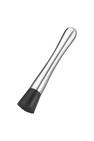 Perlotus Paslanmaz Çelik Mojito Muddler 20 Cm Tırtıklı Uçlu Kokteyl Tokmağı