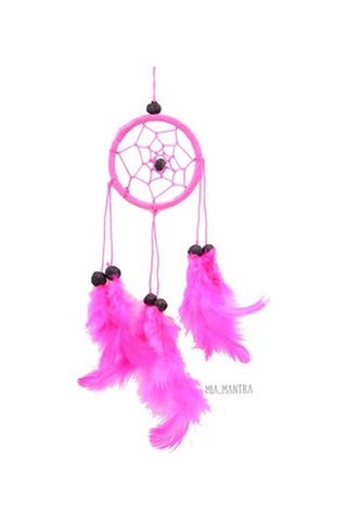 Araba Süsü Tüylü Pembe Mini Rüya Kapanı / Düş Kapanı / Dreamcatch
