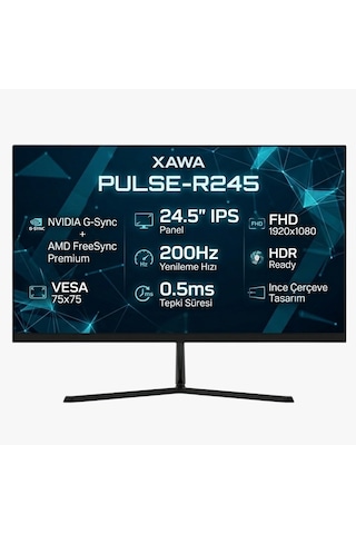 Xawa 24.5" Pulse-r245 200hz 0.5ms Dp+hdmı Gsync/freesync Fhd Ips Oyuncu Monitör