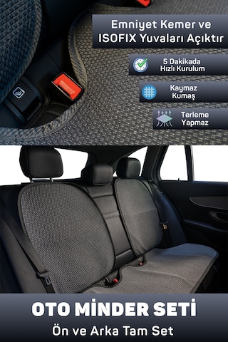 Minderland Mindra Serisi Peugeot 408 2022+ Uyumlu Oto Koltuk Minder Seti - Füme