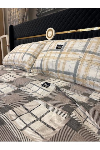 Nivemeshome Kahve Desenli 160x230 Tek Pike Örtüsü Tek Kişilik Kahve