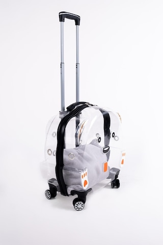 Nishev.com Evini Sev Sürülebilir Şeffaf Tekerlekli Kedi Köpek Hayvan Taşıma Çantası