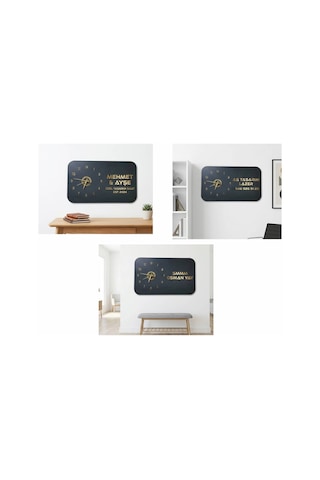 Odak Serisi: Modern Ve Kişiselleştirilebilir Ahşap Duvar Saati 80x50 Cm Siyah Üzeri Gold Renk Gold - Siyah