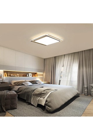 Sarmal Kare Tavan Lambası,modern Led Aydınlatma Siyah