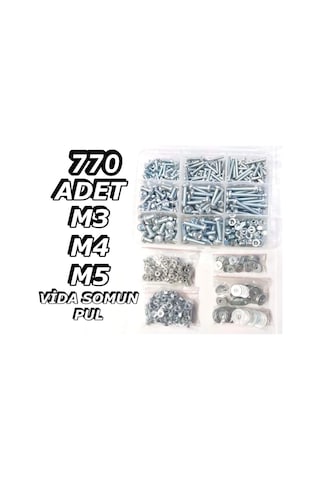 770 Adet M3 M4 M5 Vida Somun Pul Seti