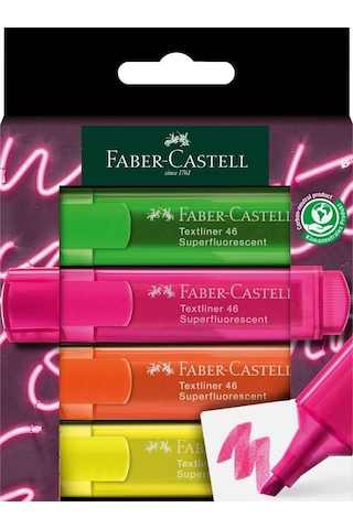 Faber Castell 1546 4'lü GenZ Fosforlu Kalem Seti