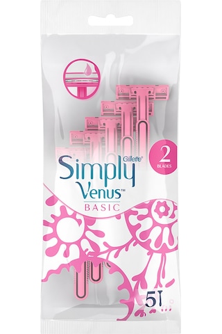 Gillette Simply Venus 2 Basic Kadın Tıraş Bıçağı 5'li