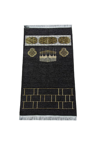 Kabe Motifli Şönil Seccade - Siyah