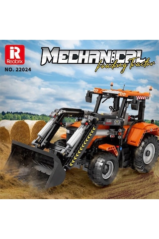 Reobrix Technic 22024 Kepçeli Traktör Loading Tractor Kumanda&motorlu Yaratıcı Yapı Blok Seti Building Blocks- 1496 Parça