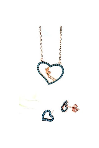 Turkuaz Taşlı Su Perisi Detaylı Aşk Kombini-Standart