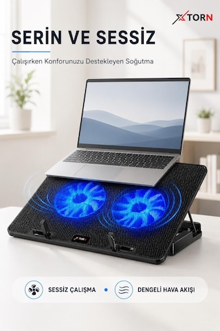 Torn Laptop Soğutucu Çift Fanlı Ayarlanabilir Dizüstü Bilgisayar Soğutma Fanı
