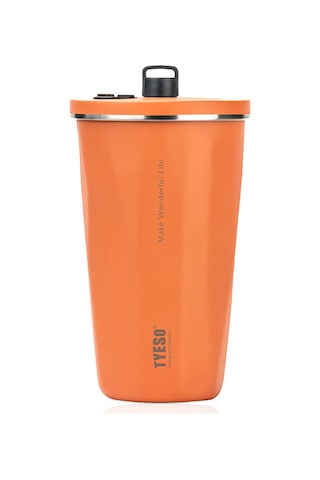 Tyeso Crush Tumbler Vakumlu Paslanmaz Çelik Termos 600 Ml-Turuncu