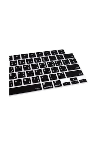 Macbook Klavye Koruyucu Arapça Baskılı Us-amerikan Enter Uyumlu Ultra İnce Hafif İzi Bırakmayan Yüzey Air 13,6-15,3inç- Pro 14,2-16,2inç M1-m2-m3-m4-m5 Pro Max Siyah