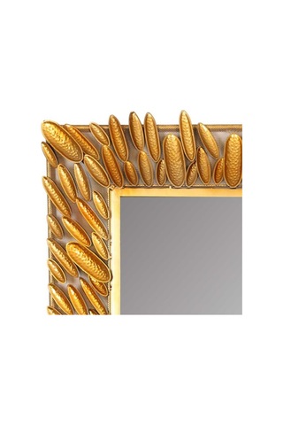 Vitale Kabuklu Model Dikdörtgen Ayna Gold Ak.Df0073 Sarı
