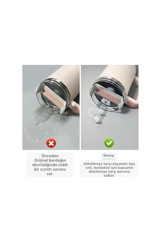3 Lü Beyaz Sızdırmaz Kapak Seti 40 Oz Ve 30 Oz Termos Modelleri İle Uyumlu